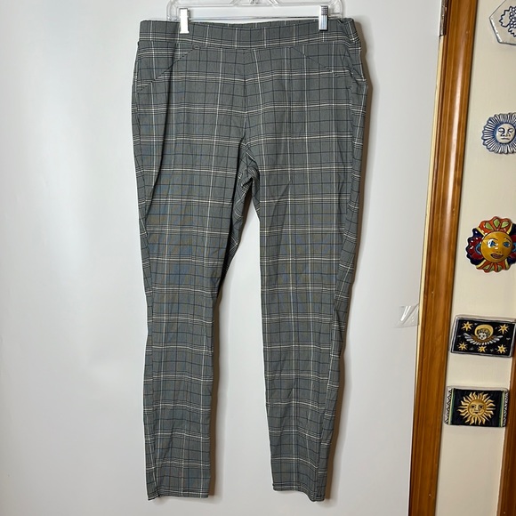 Simple Vera Wang Pants - Simple Vera Wang Women Black White Checkered Stretch Pants XXL 2XLARGE PLUS SIZE